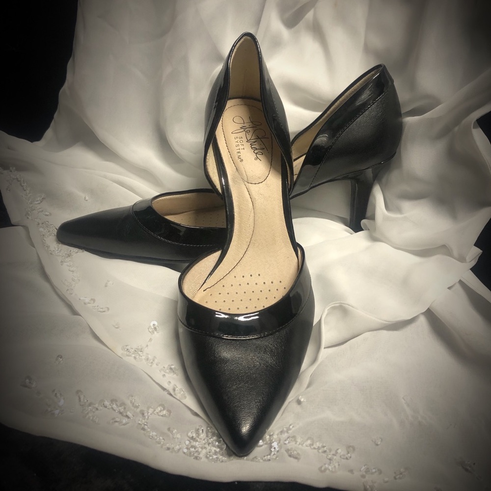 Classy, Black, Smooth & Patten Leather, Women’s Heels, by Stride Rite
